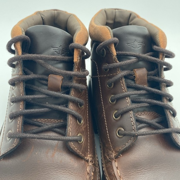 Dockers Dark Brown Leather Ankle Boots mens 11 office casual grandpa Y2K Work - Picture 5 of 13